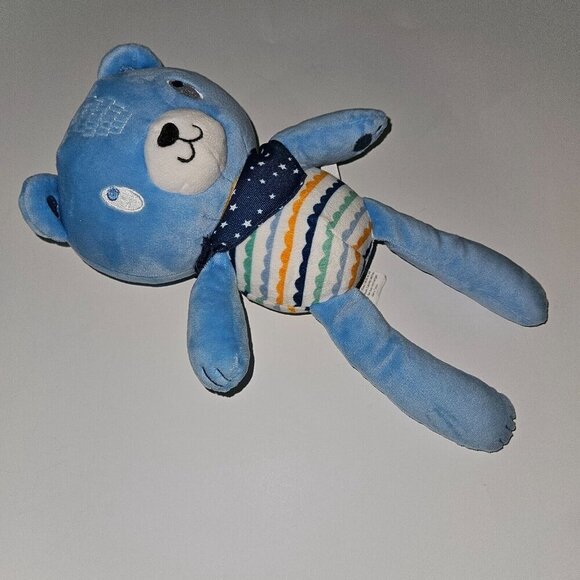 Stepping Stones Blue Teddy Bear Plush 12" Lovey Stuffed Animal Toy - Picture 6 of 9